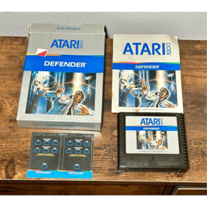 Defender (Atari 5200, 1983) Complete CIB W/Manual & Overlays- Tested